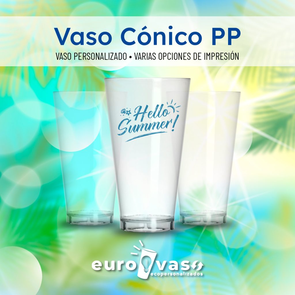 Vaso cónico personalizado para fiestas